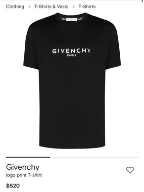 Givenchy Black T-Shirt with White Logo